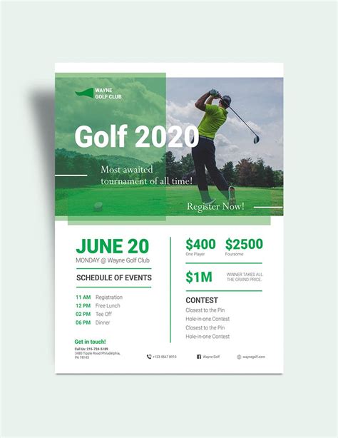 Golf Flyer Templates in Word .